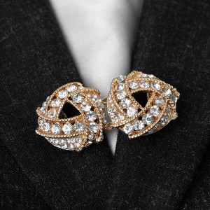 Зажим для кардигана "Бермуды", цвет белый, цвет золотистый