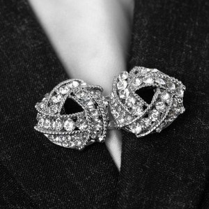 Зажим для кардигана "Бермуды", цвет белый, цвет серебристый