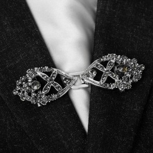 Зажим для кардигана "Эклипс", цвет серый, цвет серебристый