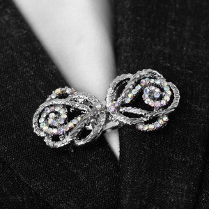 Зажим для кардигана "Петли", цвет радужный, цвет серебристый