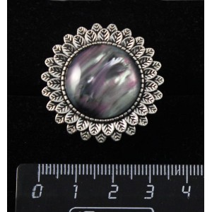 Брошь из гелиотиса (иск.), "подсолнух", круг 20мм