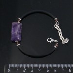 Браслет из аметиста на струнке, прямоугольник 24х14мм