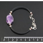 Браслет из аметиста на струнке, крупная огранка 24х17мм