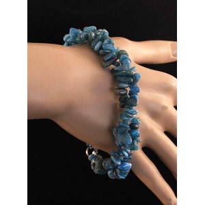 Браслет из апатита, галтовка, жгут 2 нити, на застежке