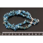 Браслет из апатита, галтовка, жгут 2 нити, на застежке