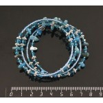 Браслет из апатита на струнке с хрусталем и бисером