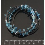 Браслет из апатита на струнке, 5 оборотов, галтовка с трубочками