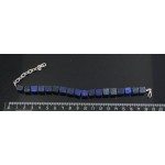 Браслет из лазурита, кубик 8мм, на застежке