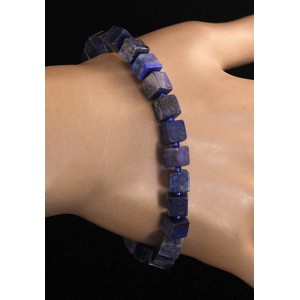 Браслет из лазурита, кубик 6мм, на застежке