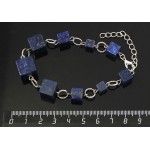 Браслет из лазурита (синий) на колечках, кубик 6,8,10,12мм