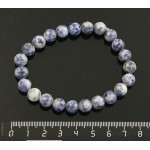 Браслет из лазурита бело-синего, шарик 8мм