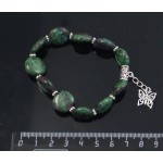 Браслет из цоизита, "монетки", с подвеской