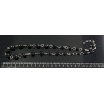 Бусы из агата черного на колечках, шарик по возрастающей 6-12мм