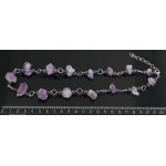 Бусы из аметиста на колечках, 46см, кристаллы + шарик 6мм