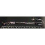 Колье-цепочка из аметиста, прямоугольник + шарик 6мм