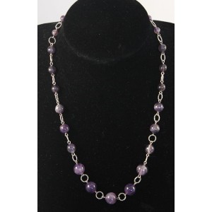 Бусы из аметиста на колечках, шарик по возрастающей 6-12мм