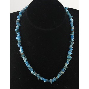 Бусы из апатита, галтовка мелкая, 48см + цепочка