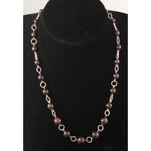 Бусы из граната на колечках, шарик по возрастающей 6-12мм