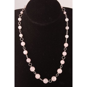 Бусы из кварца розового на колечках, шарик по возрастающей 6-12мм