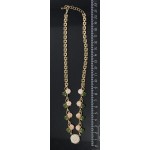 Колье из коралла и нефрита (иск.) "1 резная роза, 1 лист"