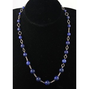 Бусы из лазурита (синий) на колечках, шарик по возрастающей 6-12мм