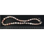 Бусы из опала розового, мятый овал 9-12мм