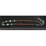 Бусы из сердолика, авантюрина зеленого, тигрового глаза на колечках, шарик по возрастающей 6-12мм