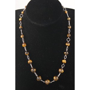 Бусы из тигрового глаза на колечках, шарик по возрастающей 6-12мм