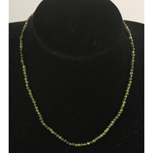 Бусы из турмалина зеленого шарик 3мм огранка 42см+цепочка