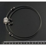 Колье из кварца-волосатика на струнке, крупная огранка + шарик 10мм огранка агат черный