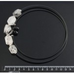 Колье из кварца-волосатика на струнке, галтовка 20х15мм, 5 камней