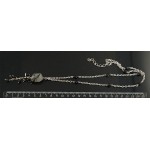 Колье-цепочка из кварца-волосатика, бусина крупная огранка + агат черный шарик 6мм