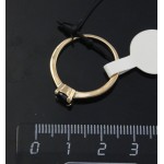 Кольцо фианит черный 1 камень, позолота