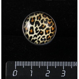 Кольцо с кабошоном из пластика, рисунок "леопард", круг 20мм, безразмерное