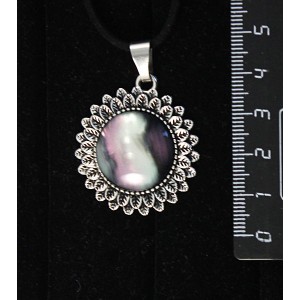 Кулон из гелиотиса (иск.), "подсолнух", круг 20мм