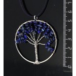 Кулон "дерево жизни" из лазурита, галтовка, круг 50мм