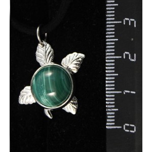 Кулон из малахита, круг 12мм, "ягодка"