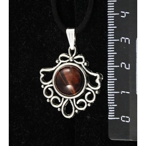 Кулон из бычьего глаза, круг 12мм, "балерина"