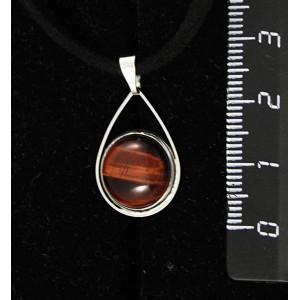 Кулон из бычьего глаза, круг 12мм, "капелька"