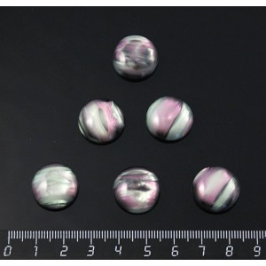 Кабошон гелиотис иск., круг 18мм, цвет зеленый, черный, фиолетовый