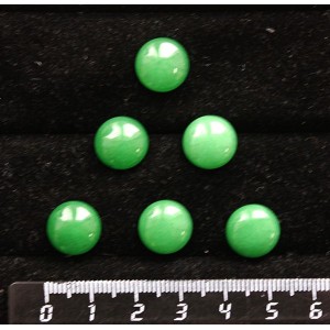 Кварц тонированный, цвет хризопраз, кабошон круг 12мм