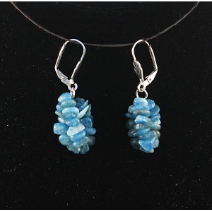 Серьги из апатита, галтовка, 3 нити