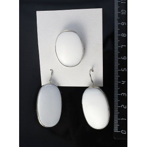 Кольцо и серьги из кахолонга, овал 20х30, р-р 18-19