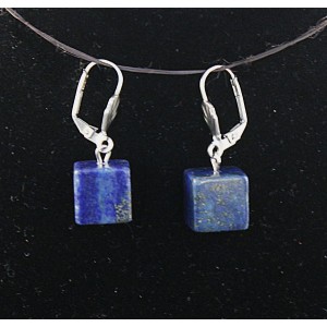 Серьги из лазурита, кубик 11-12мм