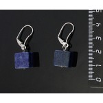 Серьги из лазурита, кубик 11-12мм
