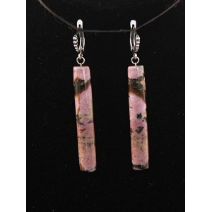Серьги из родонита 10*50мм