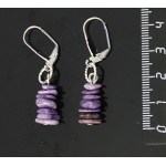 Серьги из чароита, галтовка, на колечках