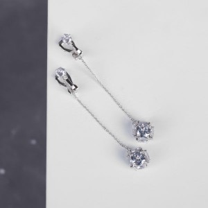 Клипсы "Чувства" на цепочке, шар 10, цвет белый, цвет серебристый