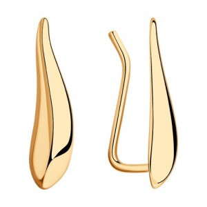 C925 Серьги 1,01г без вставок позолота