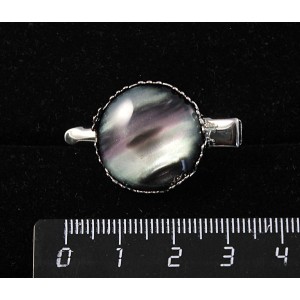 Заколка-крокодил с гелиотисом (иск.), круг 20мм